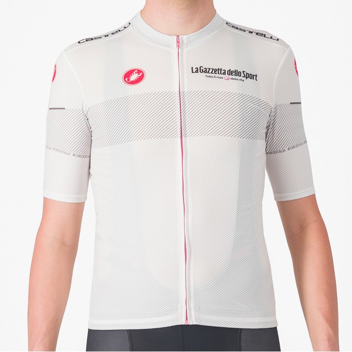 Heren Fietskleding Witte Trui Giro d'Italia 2024 Classificatie