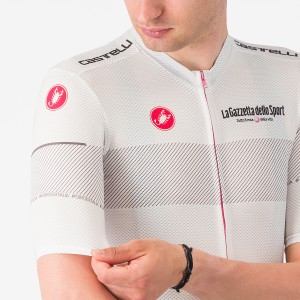 Heren Fietskleding Witte Trui Giro d'Italia 2024 Classificatie