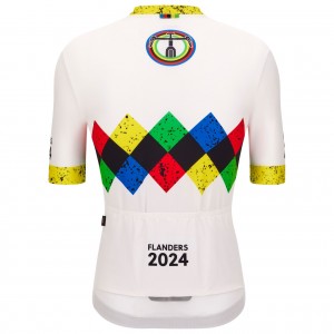 Heren Santini UCI Gravel Wereldkampioenschappen Vlaanderen 2024 Trui - Wit