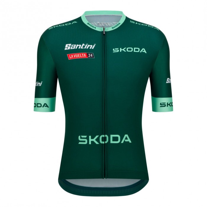 Heren Fietskleding Santini Vuelta Espana groene trui 2024