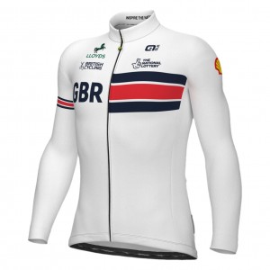 Heren Fietskleding Ale Groot-Brittannië nationaal elftal 2025 shirt met lange mouwen