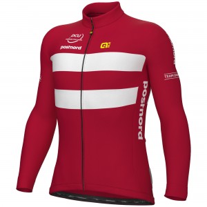 Heren Fietskleding Ale Deens nationaal elftal 2025 shirt met lange mouwen