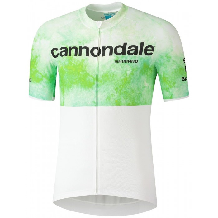 Cannondale FACTORY RACING 2022 korte mouw wielershirt wit (lange rits) professioneel wielerteam