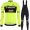 Trek Segafredo 2019 Training Fluo Geel Fietskleding Set Wielershirt Lange Mouw+Lange Fietsbroeken Bib