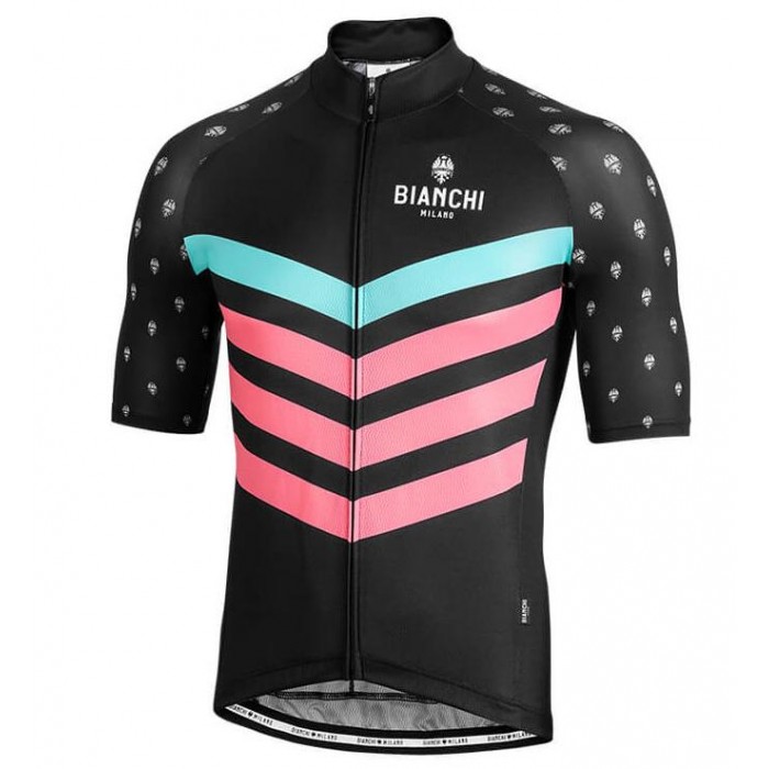 BIANCHI MILANO Nicandro Black Wielershirt Korte Mouw