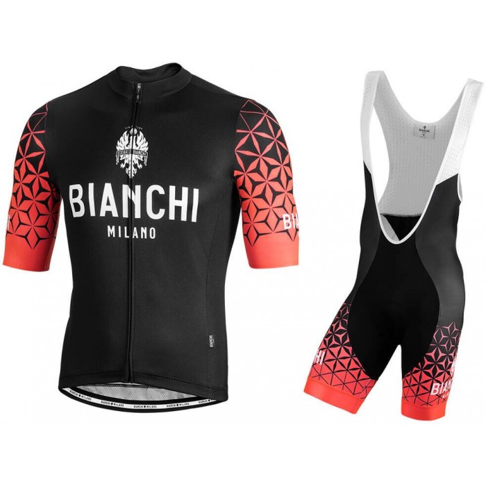 BIANCHI MILANO Pedaso Red Fietskleding Set Wielershirt Korte Mouw+Korte Fietsbroeken Bib