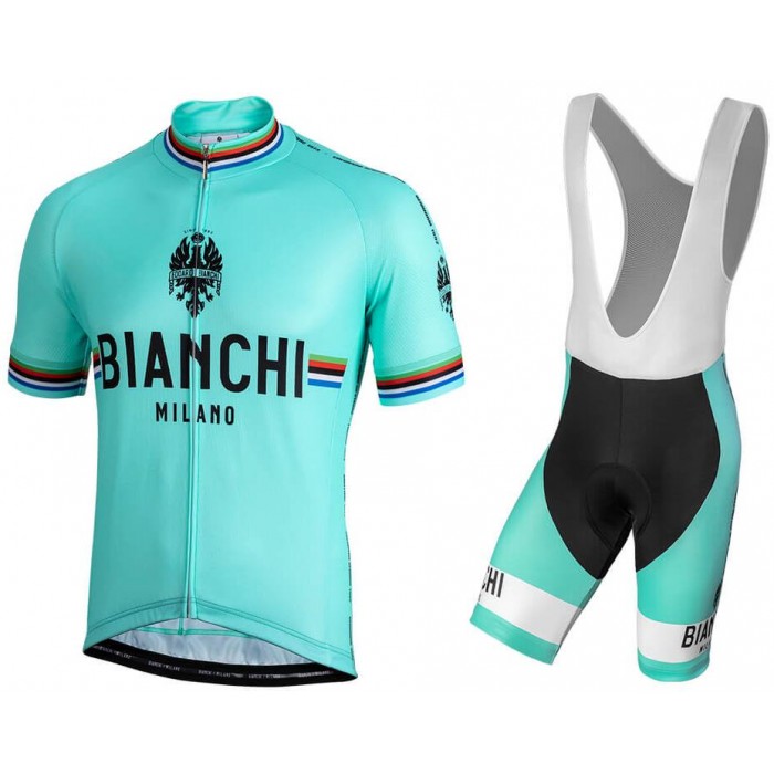 BIANCHI MILANO New Pride Fietskleding Set Wielershirt Korte Mouw+Korte Fietsbroeken Bib