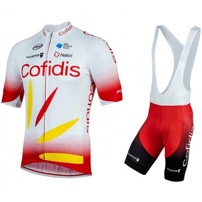 COFIDIS 2019 Fietskleding Set Wielershirt Korte Mouw+Korte Fietsbroeken Bib