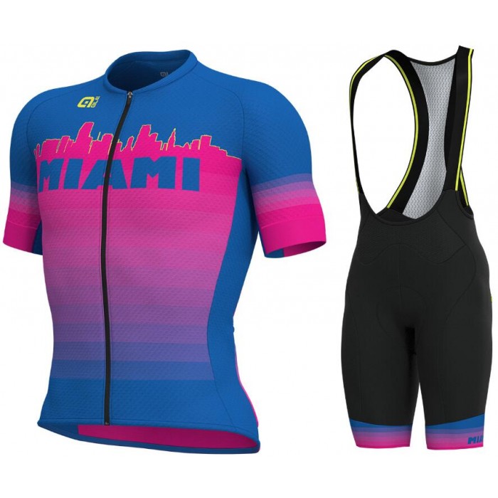 ALE MIAMI Fietskleding Set Wielershirt Korte Mouw+Korte Fietsbroeken Bib