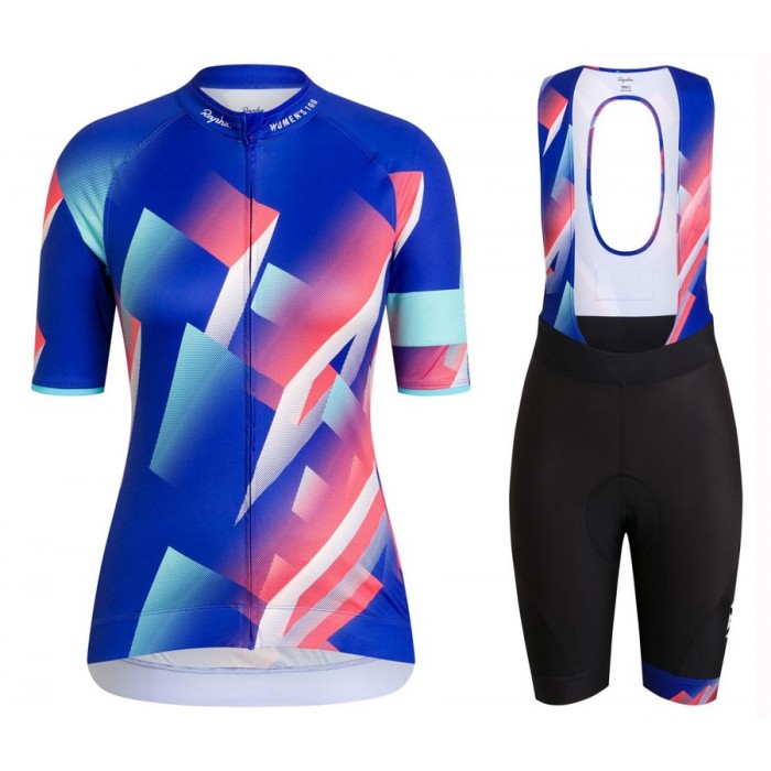 2020 Rapha Pro Team Dames's Blauw-Color Fietskleding Set Wielershirt Korte Mouw+Korte Fietsbroeken Bib 526TZQB
