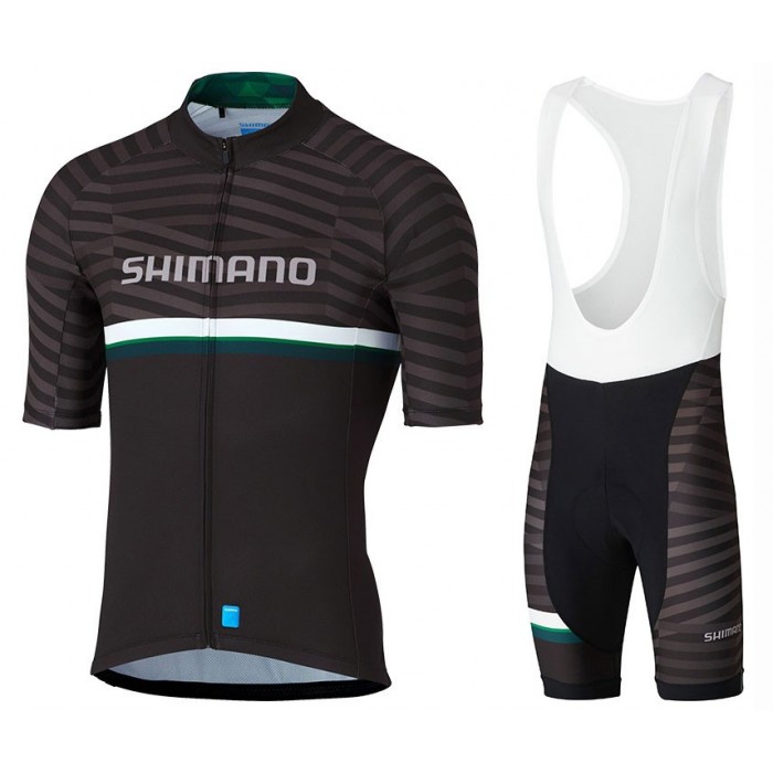 2020 Shimano Team Zwart Fietskleding Set Fietsshirt Met Korte Mouwen+Korte Koersbroek Bib 144HRHU