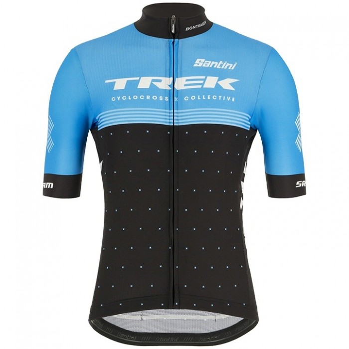 2020 TREK Factory Racing Blauw-Zwart Wielershirt Korte Mouw 372QABJ