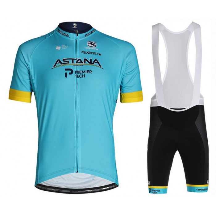 2020 Team ASTANA Fietskleding Set Fietsshirt Met Korte Mouwen+Korte Koersbroek Bib 573RFMC