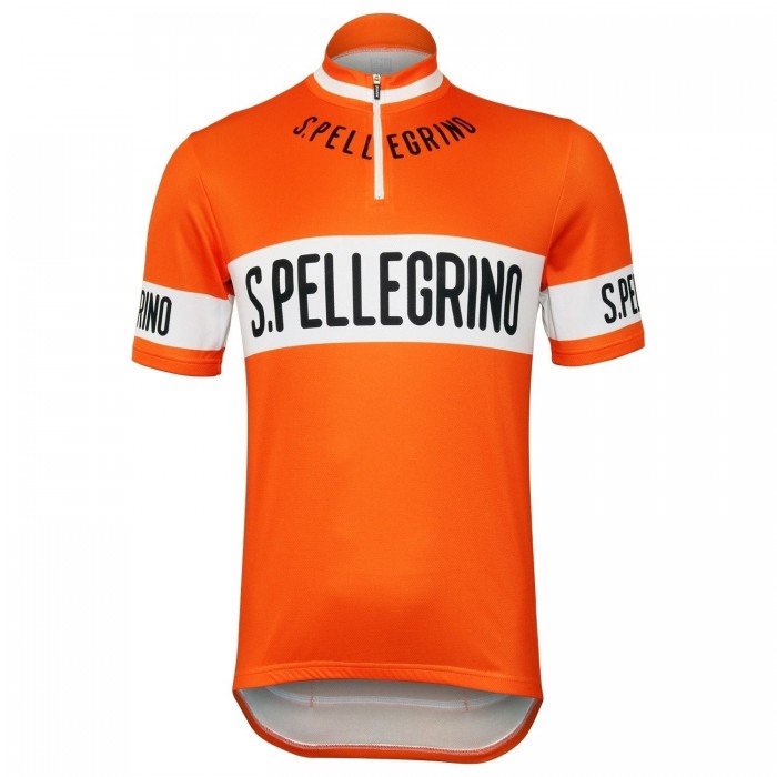 San Pellegrino 1976 Retro Orange Wielershirt Korte Mouw