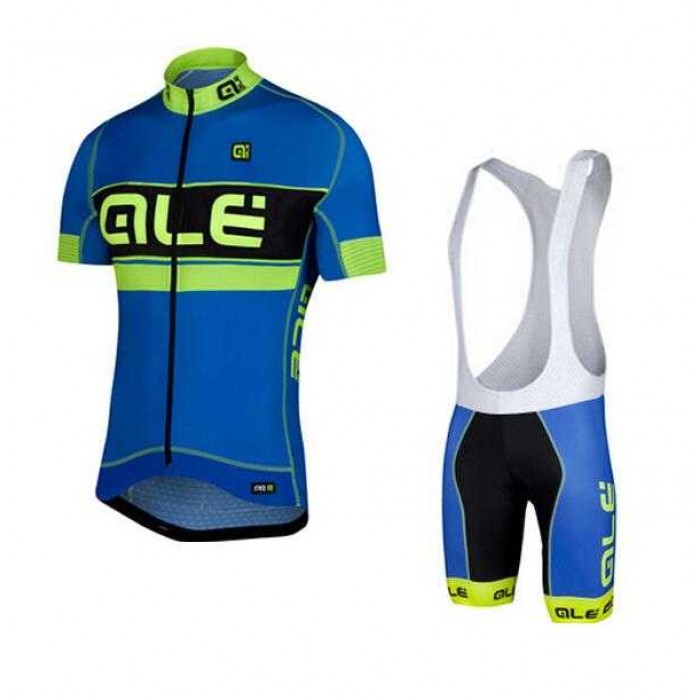 2015 ALE Fietskleding Set Fietsshirt Met Korte Mouwen+Korte Koersbroek Blauw