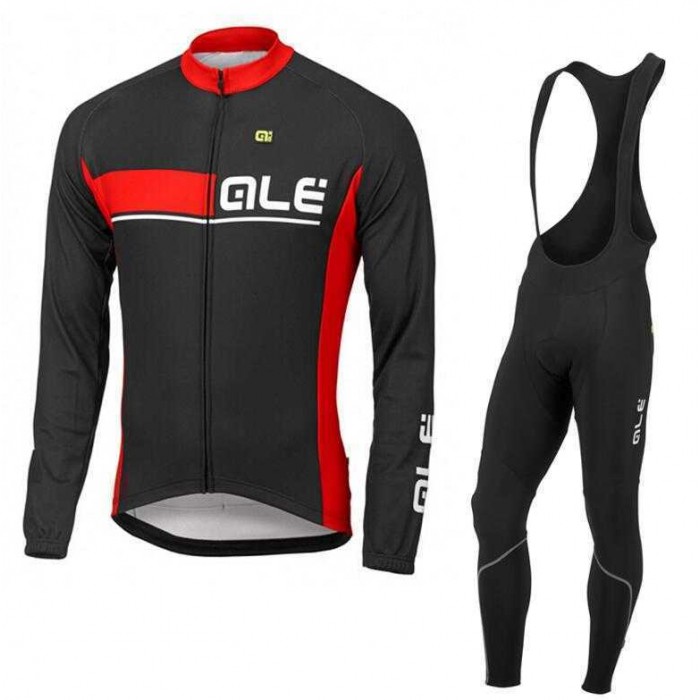 2016 ALE Wielerkleding Set Wielershirt Lange Mouwen+Lange Fietsbroeken Bib Vliezen-2