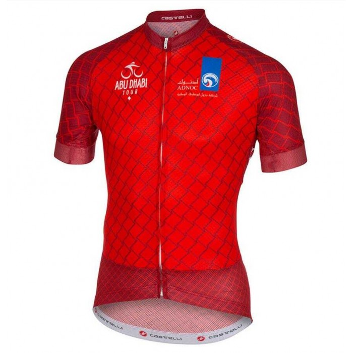 2015 Abu Dhabi Tour Wielershirt Met Korte Mouwen Rood