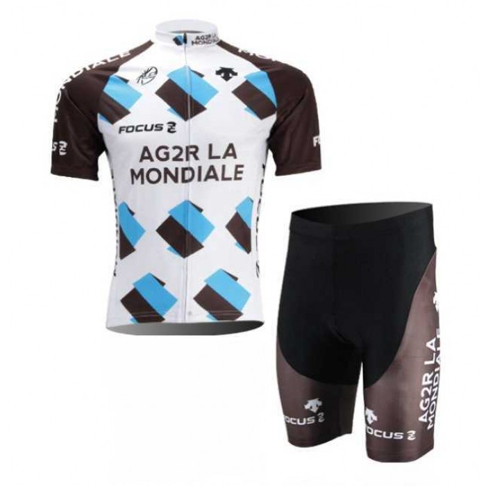 Ag2r La Mondiale 2014 Wielerkleding Set Set Wielershirts Korte Mouw+Fietsbroek