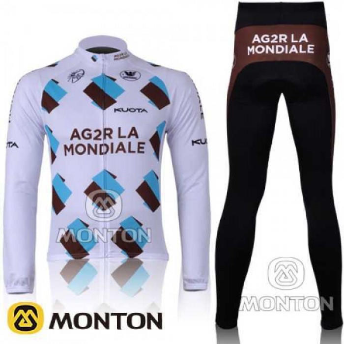 Ag2r La Mondiale Fietskleding Wielershirts Lange Mouw+Lange Fietsbroeken