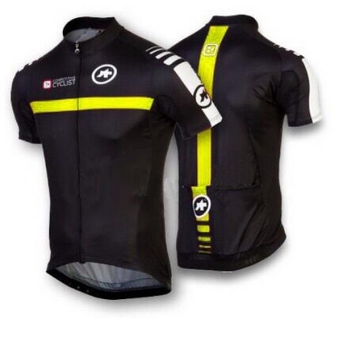 2016 ASSOS Wielershirt Korte Mouw Zwart Geel