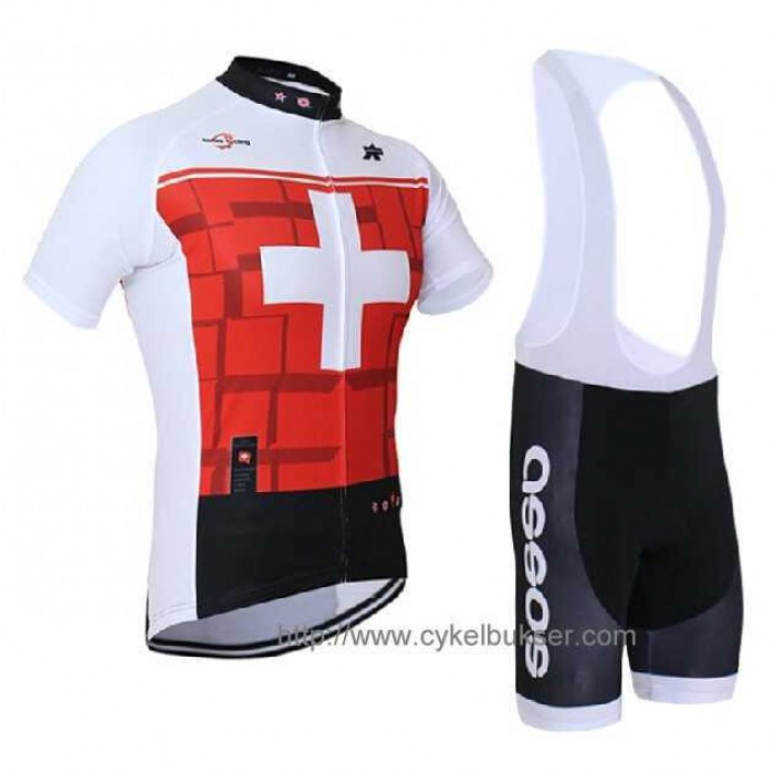 2014 Assos Fietskleding Set Fietsshirt Met Korte Mouwen+Korte Koersbroek