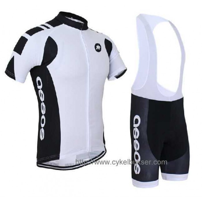 2014 Assos Fietskleding Set Fietsshirt Met Korte Mouwen+Korte Koersbroek Wit