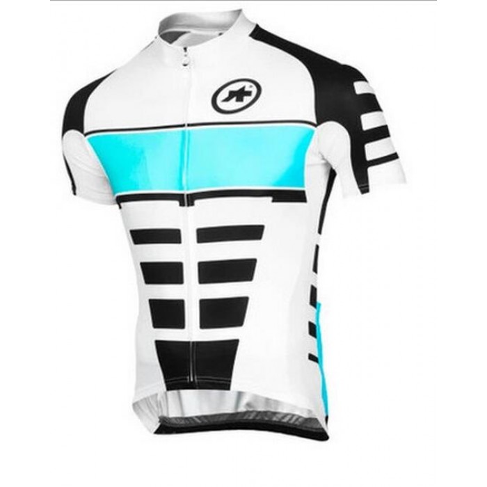 2016 ASSOS Wielershirt Korte Mouw Wit Zwart Blauw