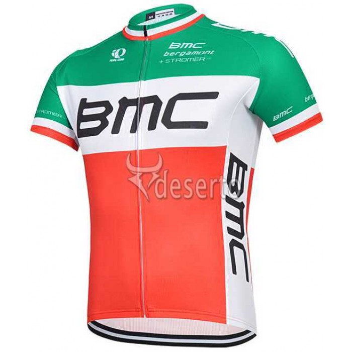 2015 BMC Wielershirt Met Korte Mouwen Rood Groen