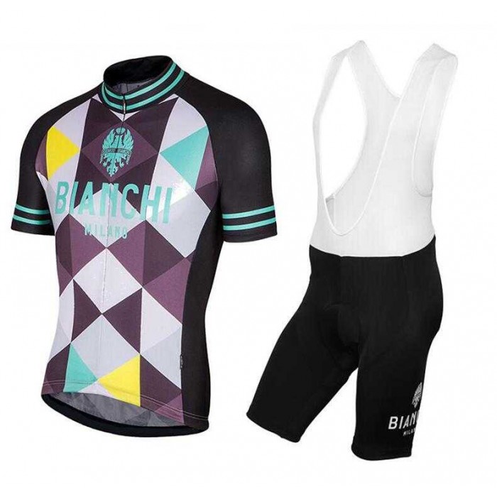 2017 Bianchi Fietskleding Set Fietsshirt Met Korte Mouwen+Korte Koersbroek