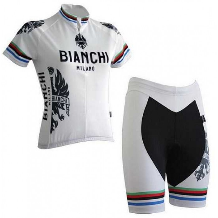 2016 BIANCHI MILANO DAMES Fietskleding Wielershirt Korte+Korte Fietsbroeken Wit