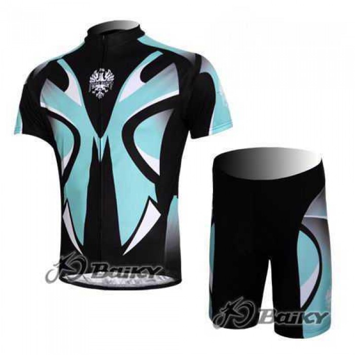 Bianchi Pro Team Wielerkleding Set Wielershirts Korte+Korte Fietsbroeken Zwart Blauw