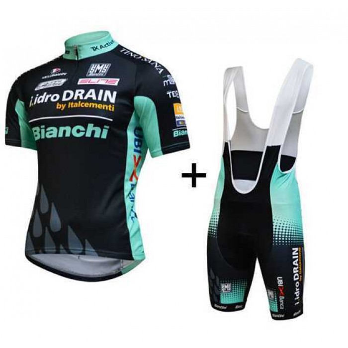 2015 Bianchi Idro Drain Fietskleding Set Fietsshirt Met Korte Mouwen+Korte Koersbroek