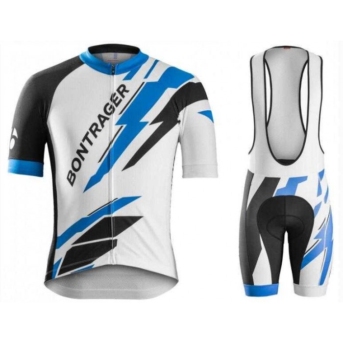 2016 Bontrager Fietskleding Set Fietsshirt Met Korte Mouwen+Korte Koersbroek Wit Blauw