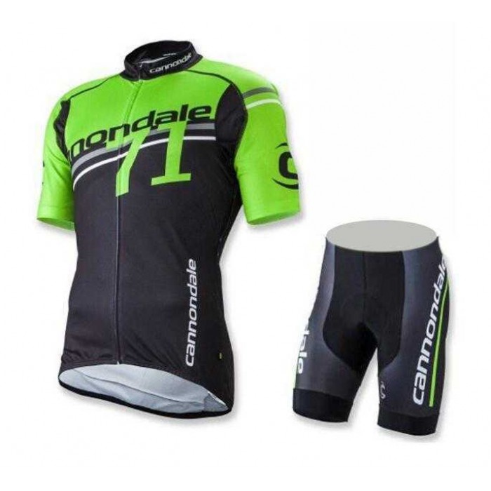 2016 Cannondale Groen Zwart Fietskleding Wielershirt Korte Mouwen+Fietsbroek Korte