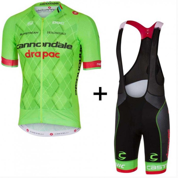 2016 Cannondale Drapac Fietskleding Set Fietsshirt Met Korte Mouwen+Korte Koersbroek