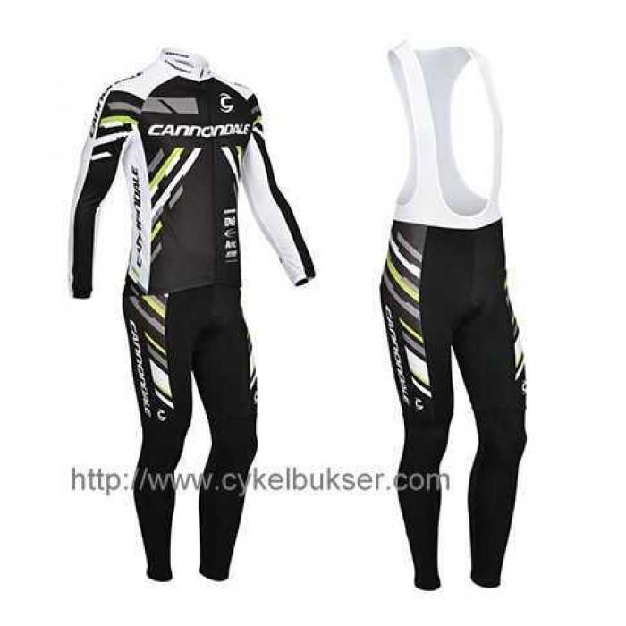 Cannondale 2014 Wielerkleding Set Wielershirt Lange Mouw+Lange Fietsbroeken Bib Zwart