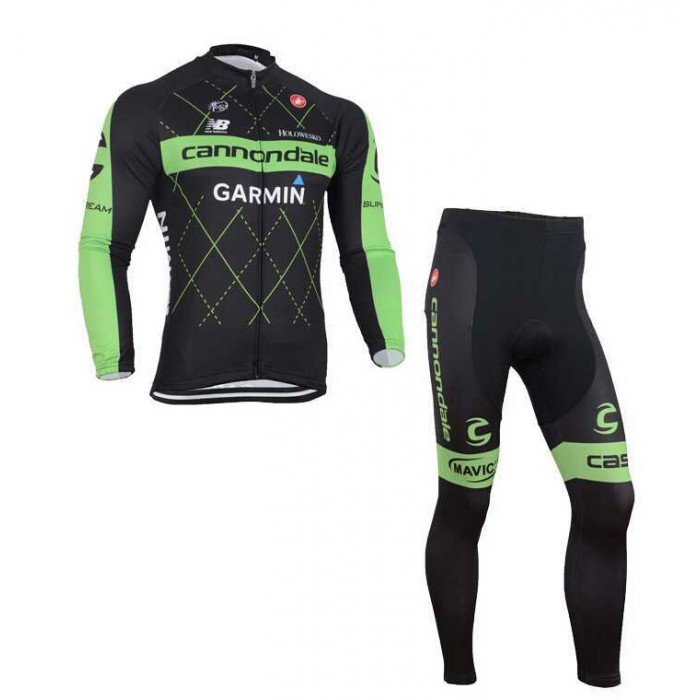 2015 Cannondale Garmin Fietskleding Wielershirt Lange Mouw+Lange Fietsbroeken