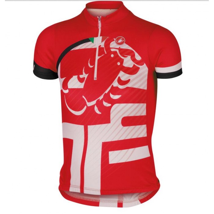 2016 Castelli Kinderen Veleno Wielershirt Korte Mouw Rood