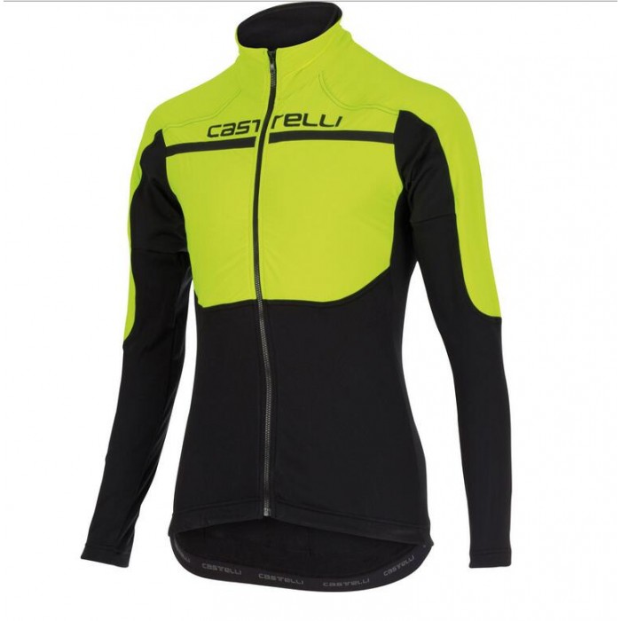 2016 Castelli Secondo Strato Wielershirt Lange Mouwen Geel Zwart