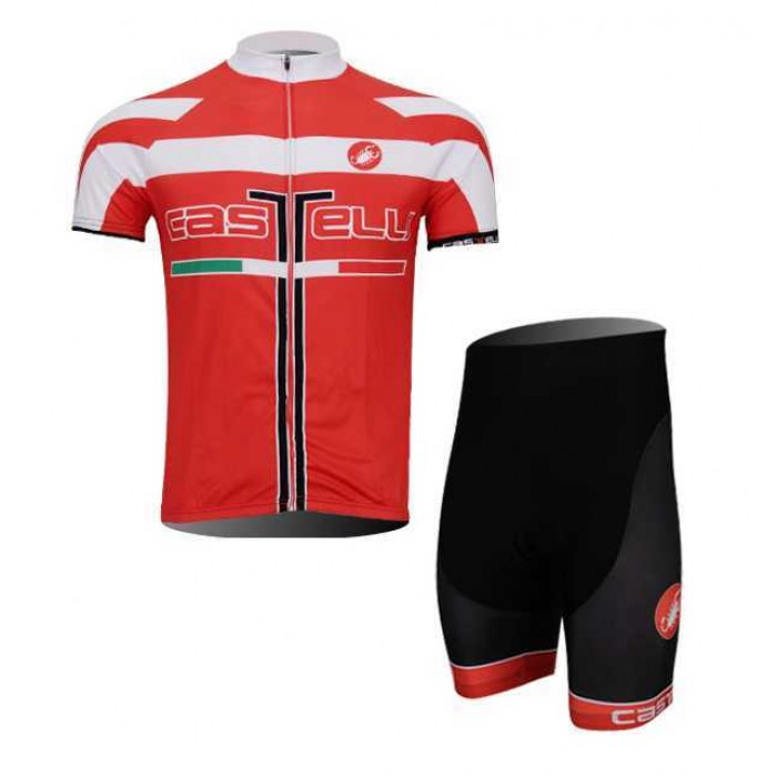 Castelli 2014 Wielerkleding Set Wielershirts Korte Mouw+Fietsbroek Rood