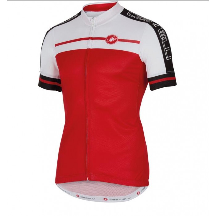 2016 Castelli Velocissimo Wielershirt Korte Mouw Rood Wit