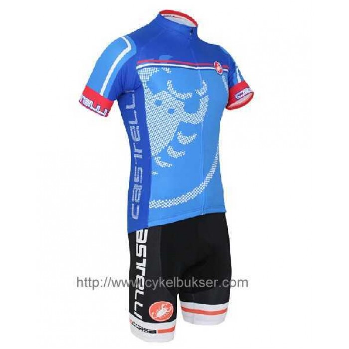 Castelli Velocissimo Giro Wielerkleding Set Set Wielershirts Korte Mouw+Fietsbroek Blauw