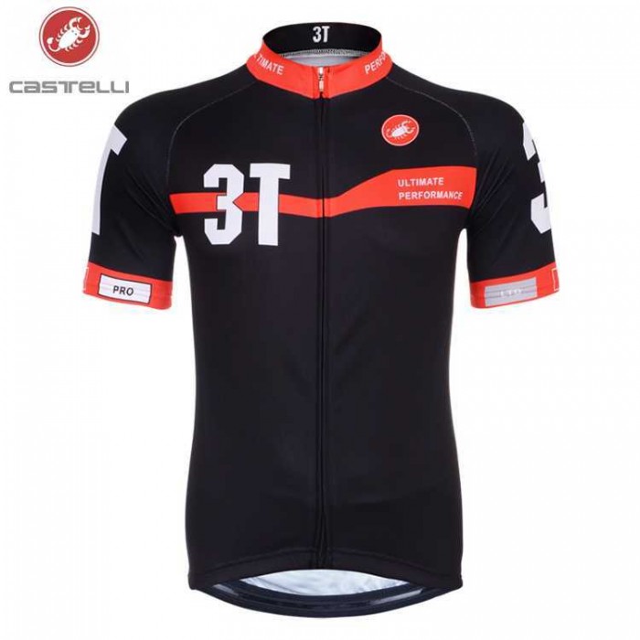 Castelli 3T 2014 Wielershirt Met Korte Mouwen Zwart Rood