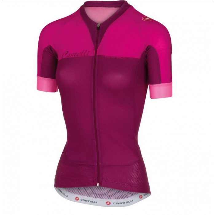 2016 Castelli Vrouwen Aero Wielershirt Korte Mouw Roze