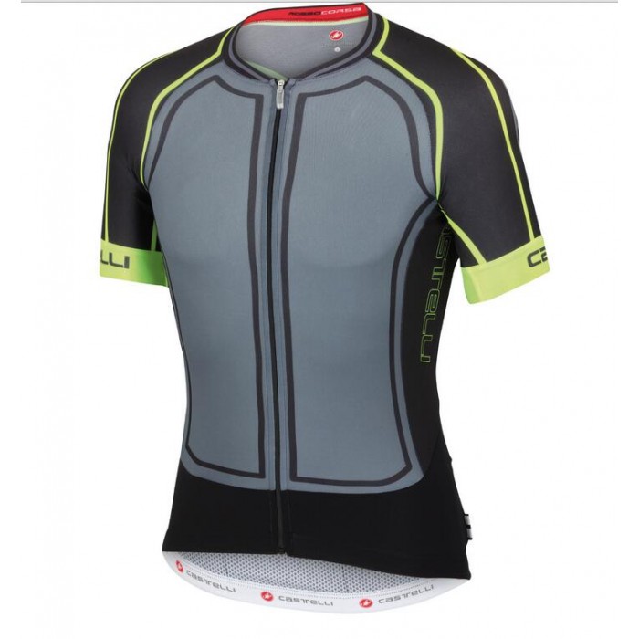 2016 Castelli Aero Wielershirt Korte Mouw Blauw Zwart