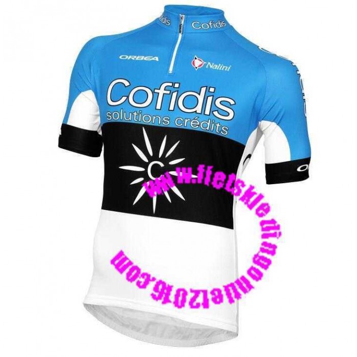 2016 Cofidis Champion Wielershirt Korte Mouw Blauw