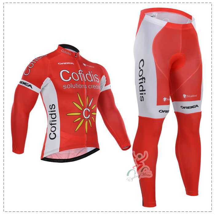 2015 Cofidis Wielerkleding Set Wielershirt Lange Mouw+Lange Fietsbroeken