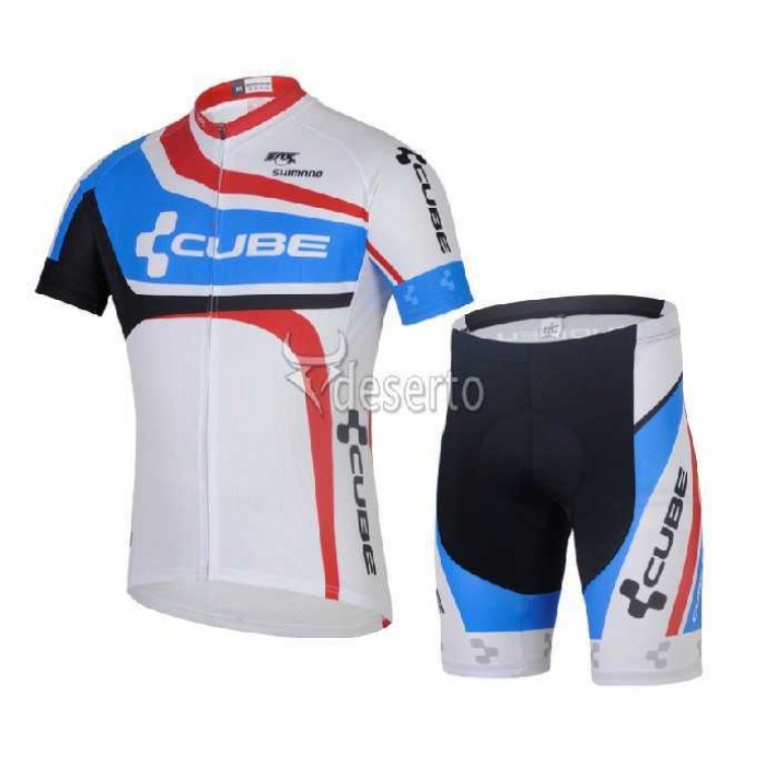 Cube 2014 Wielerkleding Set Wielershirts Korte Mouw+Fietsbroek Wit