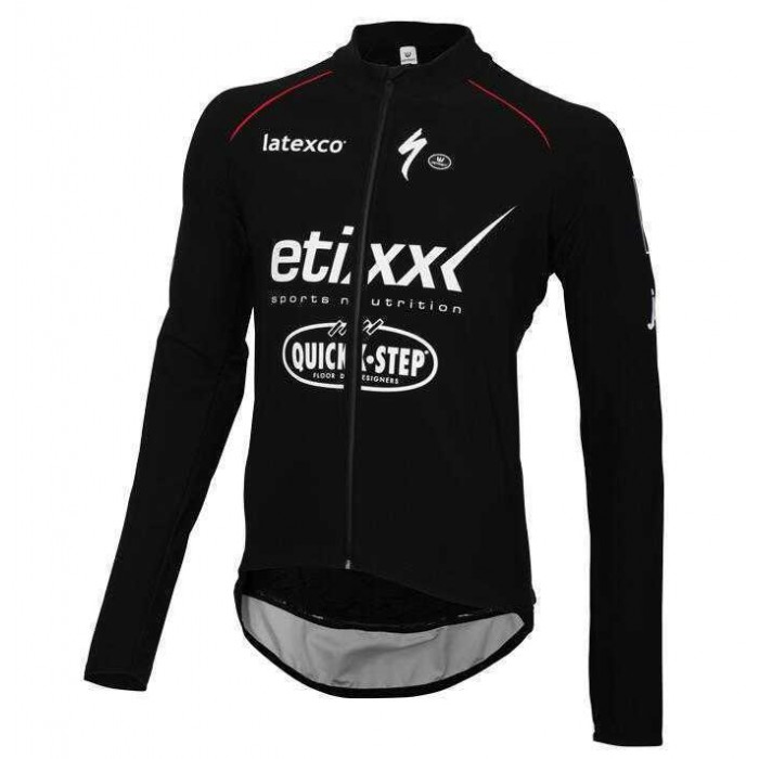 2016 Etixx-Quick Step Wielerkleding Wielershirt Lange Mouw Vliezen Zwart Wit