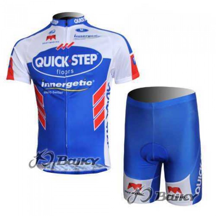 Omega Pharma-Quick Step Innergetic Fietskleding Wielershirts Korte+Korte Fietsbroeken Blauw Wit